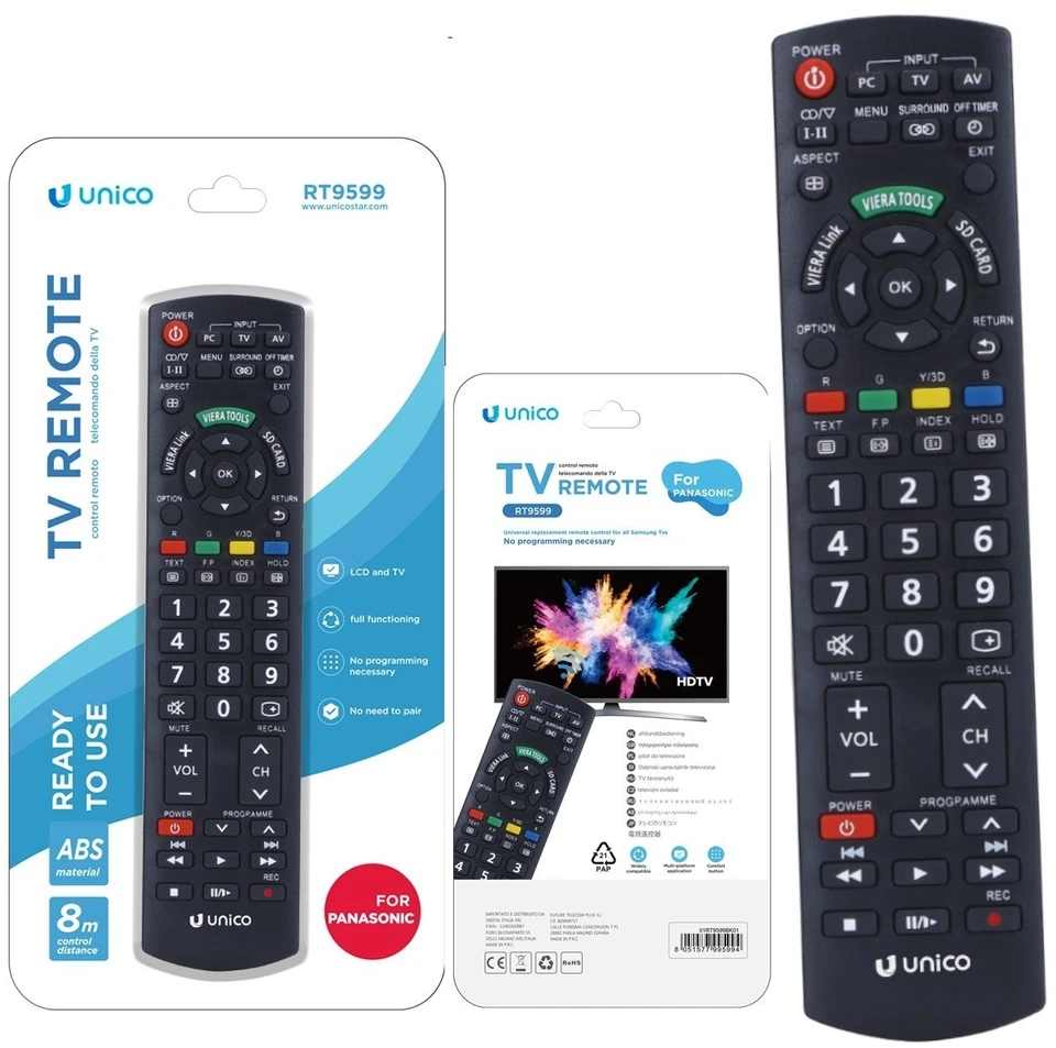 TELECOMANDO UNIVERSALE COMPATIBILE CON TV PANASONIC QUALITA' GARANZIA ITALIA  