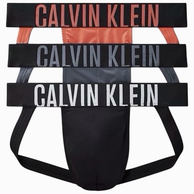 Calvin Klein Mens 3 Pack Microfiber Intense Power Jockstrap Black Gray multi XL