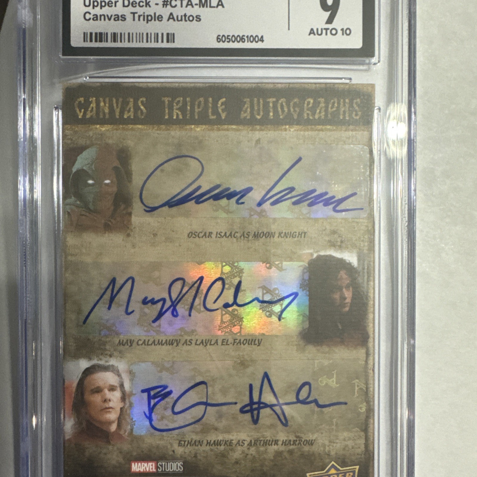 2023 CGC 9 10 Moon Knight 4/15 May Calamawy Oscar Isaac Ethan Hawke Auto MCU view 2