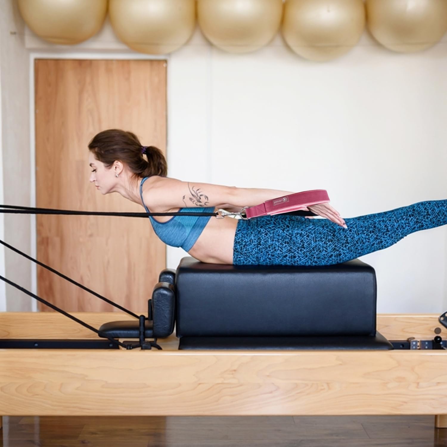 J Bryant Pilates Double Loop Straps for Reformer Fitness D-Ring Straps,Yoga Exer