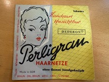 (20) DDR Haarnetze Perligran, schwarz, ohne Gummi