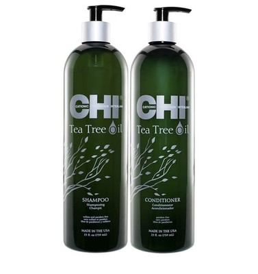 CHI ~ Tea Tree Oil SHAMPOO & CONDITIONER Replenish Moisturize Nourish Hair 739 M