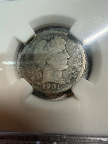 1901 P BARBER 90%  SILVER QUARTER COIN UNGRADED