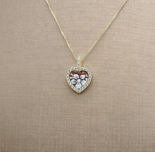 Collana donna cuore cammeo collier argento 925 cuore cameo fiore fatto in Italia