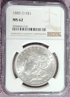 1885 Morgan Silver Dollar NGC MS62 UNCIRCULATED $1 Coin New Orleans