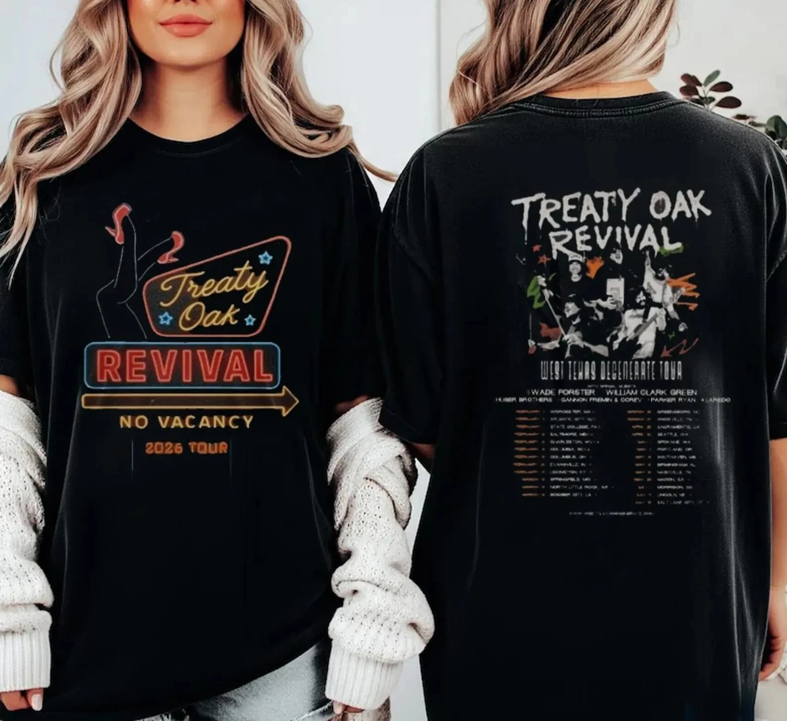 Treaty Oak Revival 2026 West Texas Degenerate Tour Fan T-Shirt Sweatshirt
