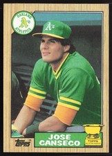 JOSE CANSECO 1987 TOPPS GOLD CUP BASEBALL A'S #620