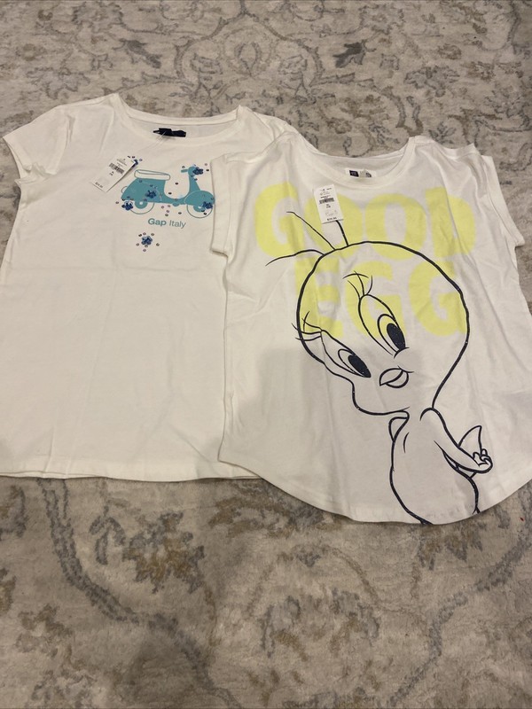 Gap Kids Girls, Size 12, Extra Large T-Shirts Lot Of Two Italy, Tweety Bird New