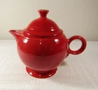 Homer Laughlin Fiesta Scarlet Red Teapot with Lid Ring Handle