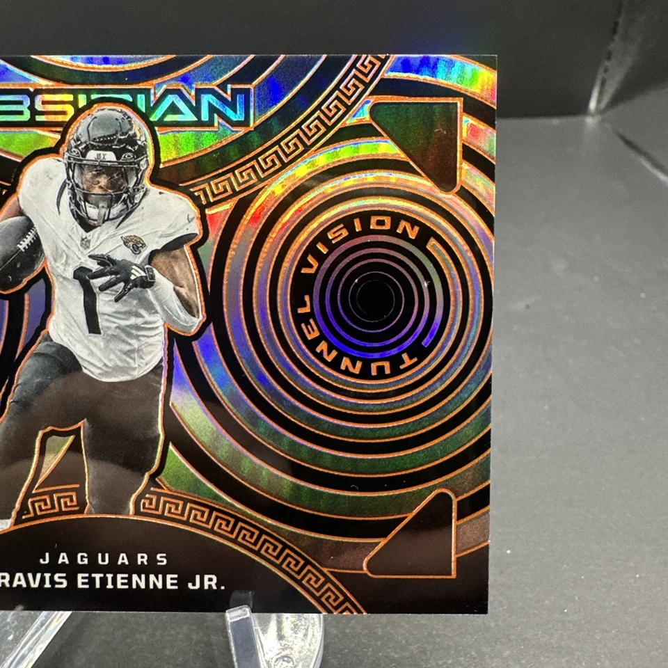 TRAVIS ETIENNE JR. 2023 Panini Obsidian Tunnel Vision ORANGE ELECTRIC ETCH #/65 - Image 4 of 4