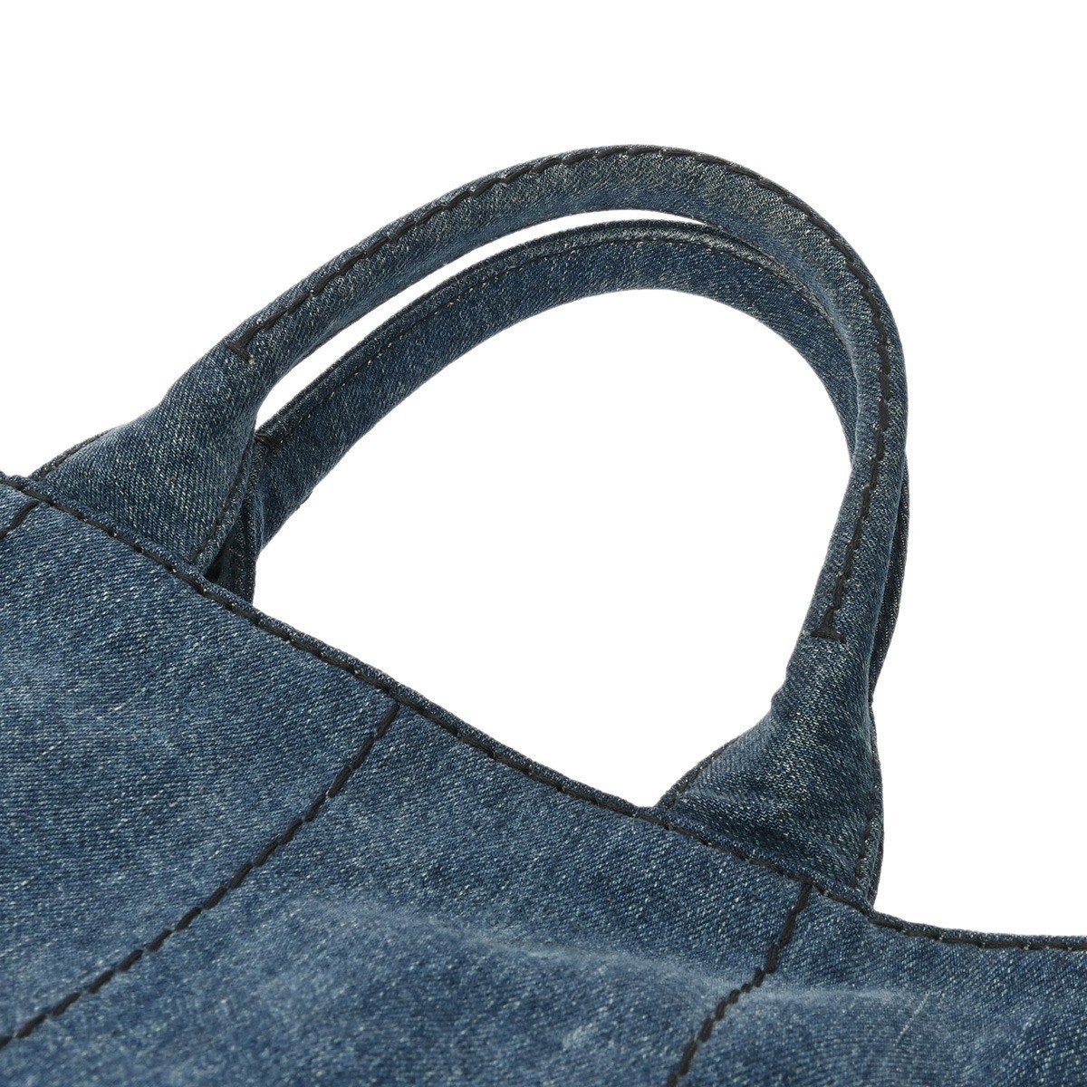 PRADA Canapa Mini Blue 1BG439 Ladies Denim Handbag AB Rank Used  from japan thumbnail 4