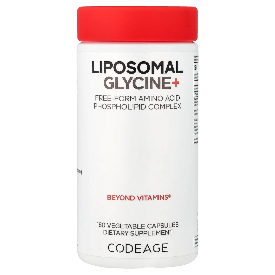 Liposomal Glycine+, 180 Vegetable Capsules (500 mg per Capsule)