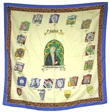 Vintage Siena Italy Scarf, Saint Catherine Caterina, Turbanti Fabio, 31" Square