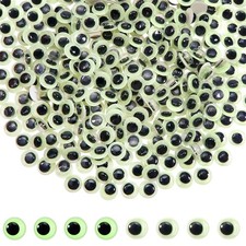 TOAOB 300pcs Glow in The Dark Wiggle Googly Eyes Luminous 8mm Green 8mm,
