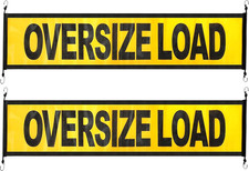 Oversize Load Truck Signs, 12x60 Inch Yellow Banners, 2 Pack with Hooks