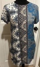Vici Womens Mini Dress S Multicolor Shirt Mini Pockets Boho Print Lined,So Soft