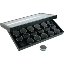 24 Gem Jars Display  Acrylic Lid Travel Trays