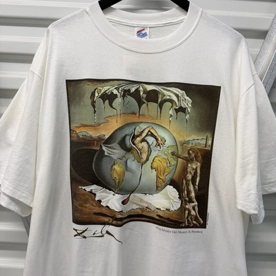 Vintage Salvador Dali Art T Shirt Men s XL 80s 90s Surreal Geopoliticus Warhol