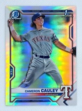 Cameron Cauley 2021 Bowman Chrome Draft Refractor Texas Rangers #BDC-192