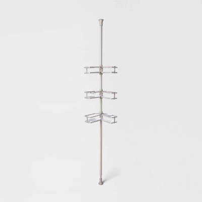 Пороговый натяжной столб Алюминиевый Органайзер для ванной комнаты Caddy с угловой полкой 4990₽