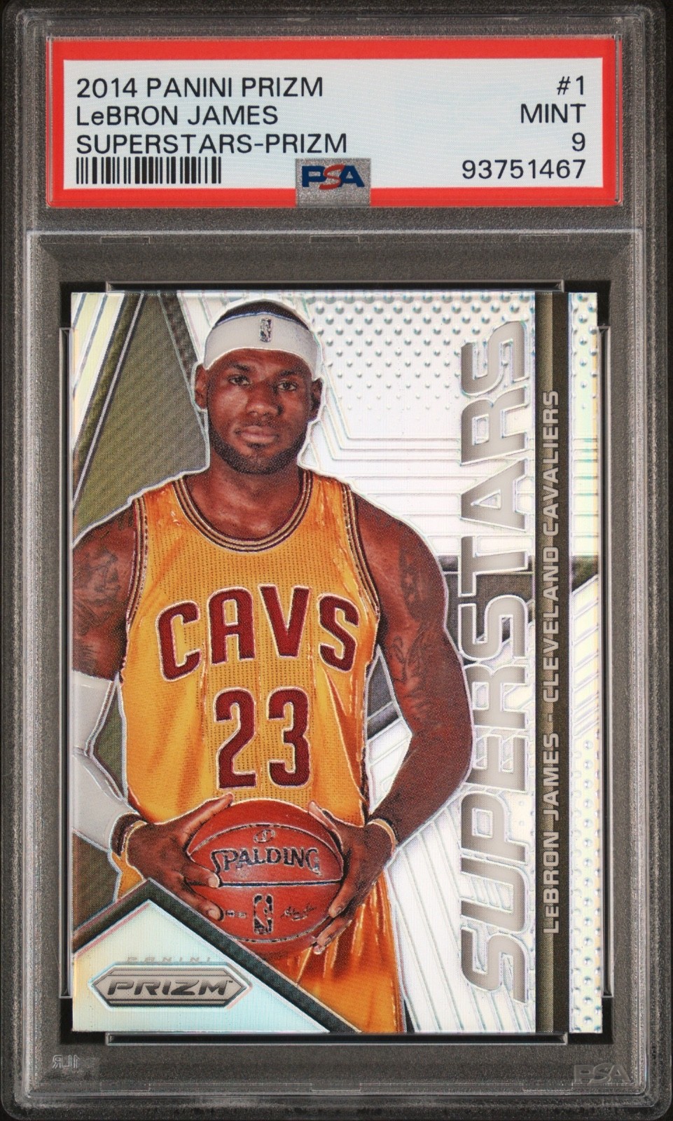 2014 PANINI PRIZM LeBRON JAMES SUPERSTARS PRIZM #1 PSA 9