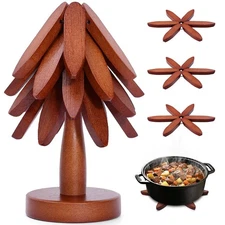 Wooden Trivets for Hot Dishes and Pans, Decorative Tree Trivets for Hot Dishe...