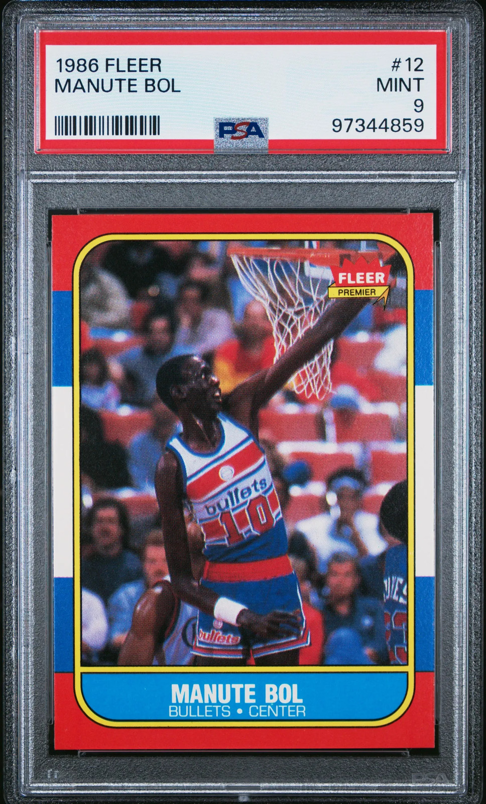 1986 Fleer Manute Bol #12 PSA 9