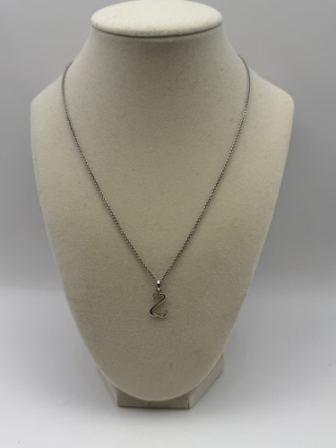 .925 Sterling Silver Open Double Heart Pendant Necklace Minimalist Love