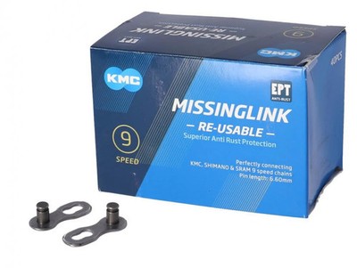 KMC Kettenzubehör MissingLink 9R EPT silber für 9-fach WE-Verpackung 40-Stück...