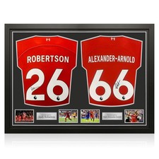 Andy Robertson & Trent Alexander-Arnold Signed Liverpool Shirts. Dual Frame