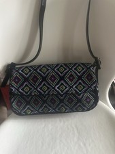 R12K BORSA A TRACOLLA NERA IN VELLUTO RICAMATO