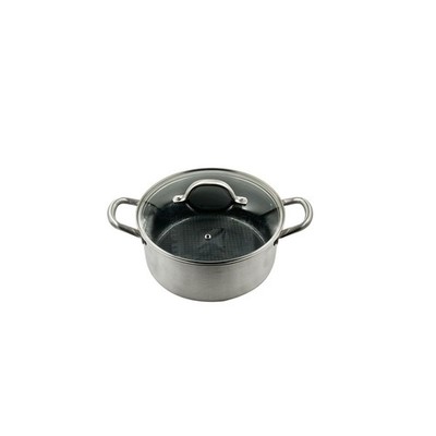Kochtopf Brattopf PARMA 16 cm mit Wabenboden und Glasdeckel für alle Herdarten