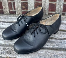 Bloch Black Leather Techno Tap Dance Dancing Shoes Lace-Up Women's 8.5