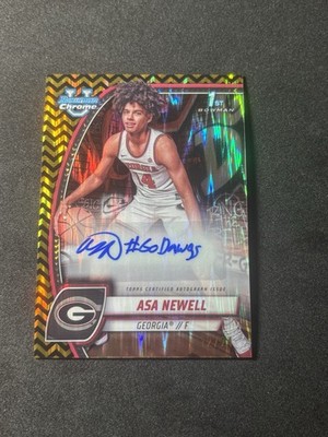 2025 Bowman Chrome U Asa Newell 1st Black Gold Stealth Inscription Auto /24