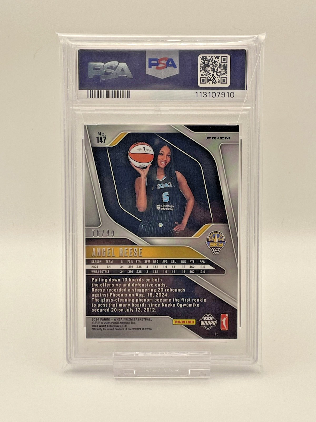PSA 8 - 2024 Panini Prizm WNBA - Angel Reese #147 Orange Prizm /99 (RC) view 2