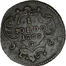 ITALIAN STATES (GORIZIA) coin 1 Soldo 1762 G Very Fine