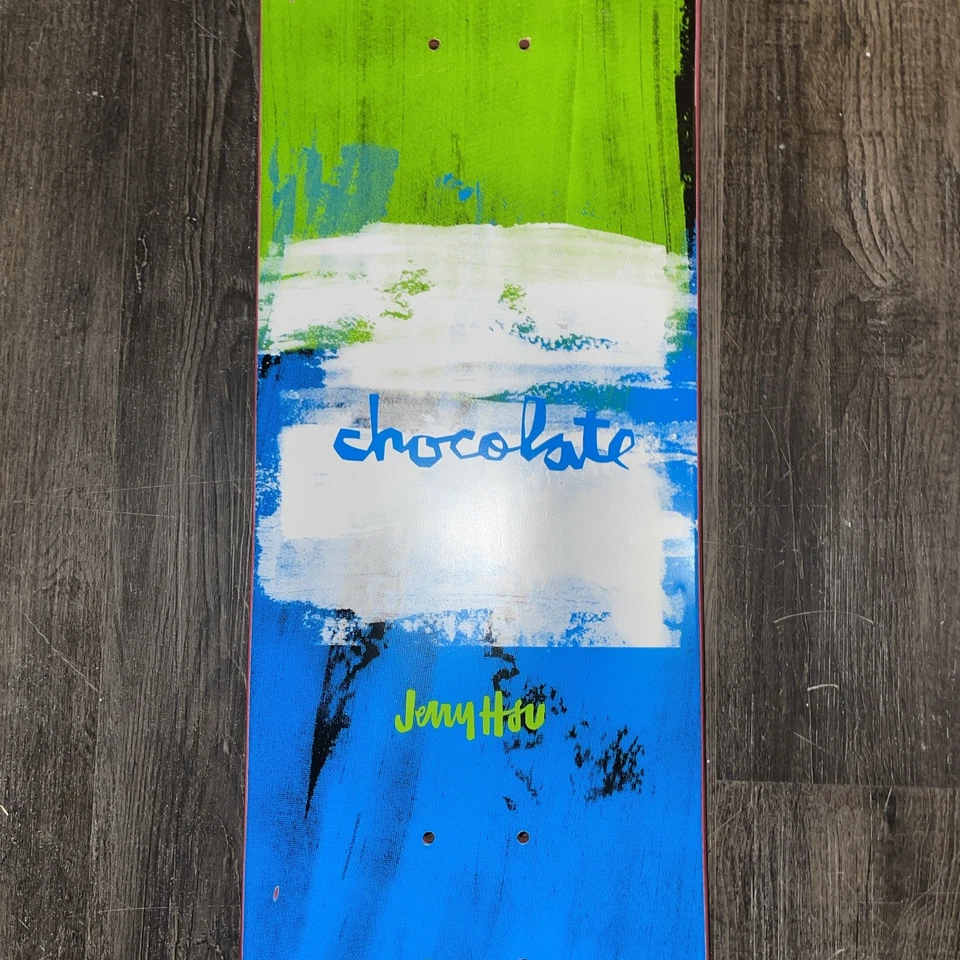 Jerry Hsu Chocolate tabla de skate sutil cuadrada 8,25 usada limpia (agarrada) rara Foto 2 de 4