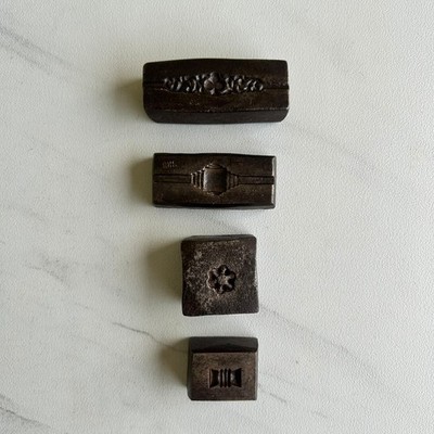Vintage Original Schmuckherstellung Eisenform Stempel Stanze Set 4 Stempel...