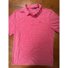 Travis Mathew Polo Shirt Mens XXL Pink Space Dye Short Sleeve Golf Casual