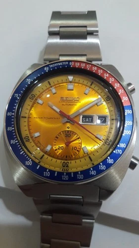 Seiko Pogue Pepsi Bezel 6139-6002 Automatic Chronograph Vintage Watch 1971