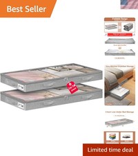 Low Profile Under Bed Storage, 3 Inches High Underbed Storage Containers Bins...