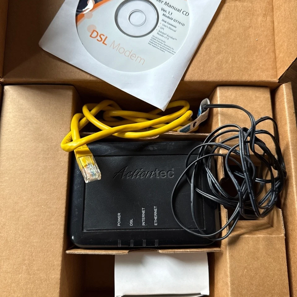 Actiontec High Speed DSL Modem GT701D Black One Size Networking - Image 3 of 3