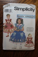 Simplicity 9165 Pattern Daisy Kingdom Girls Dress 18" Doll Dress, Size 3-6