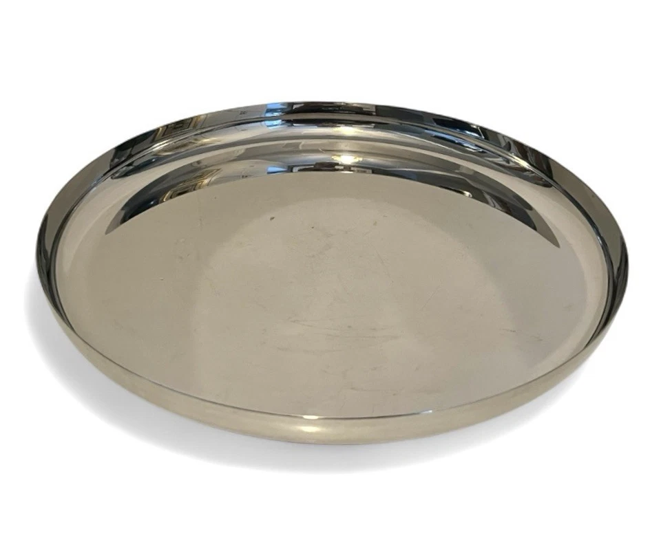 Alessi Jasper Morrison Round Tray Polished Stainless Steel (JM14) 13¾ Dia; Italy - Image 3 of 4