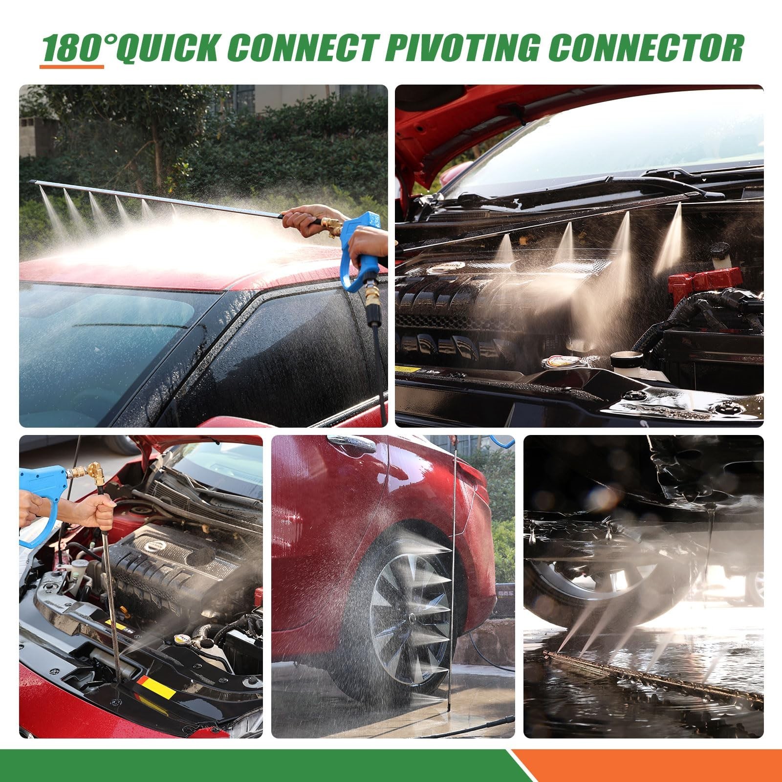 24 Inch Pressure Washer Wand for Car Radiator Cleaning Tools, Dual-Use Radiat...