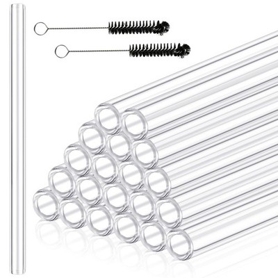 20 Pieces 12 Inches Long Clear Glass Tubes for Art DIY, 12mm OD 8mm ID 2mm Th...