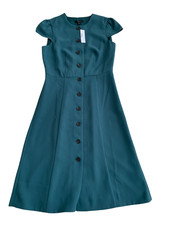 JCrew Womens Green Button Down Polyester Dress Size 6T NWT