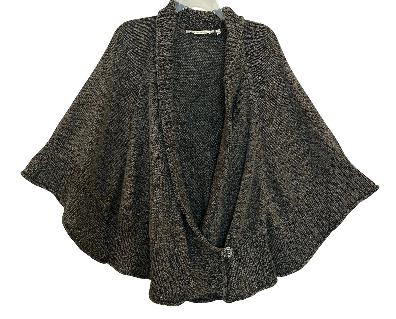 SOFT SURROUNDINGS Chiang Mai Knit Sweater Poncho Size S M Green Marled Casual
Opens in a new window