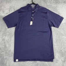 Peter Millar Polo Shirt Mens Large Blue Patriot Golf Performance Cotton MF13K04