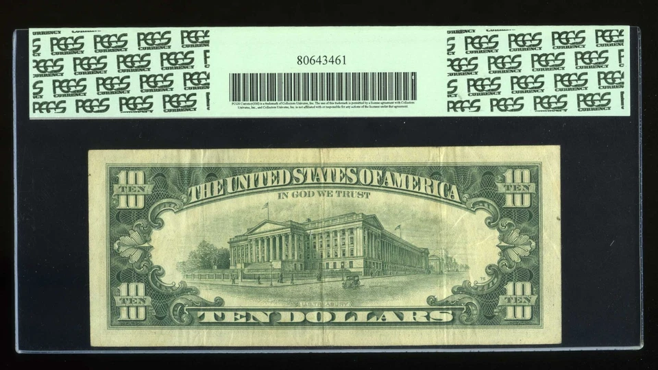 DBR 1969 $10 FRN New York STAR Fr. 2018-B* PCGS App 30 Serial B06287768* - Image 2 of 2